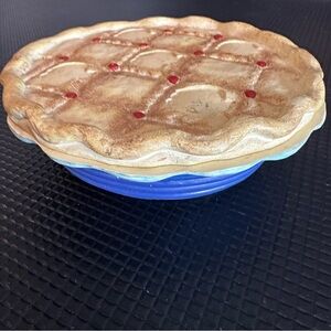 Vintage Mini Apple Pie Dish Pottery Home Decor Rare Cute 6”